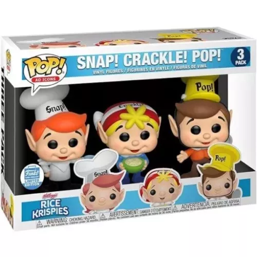 Snap! 3 Pack Funko POP! Vinyl Figure Kellogg's Rice Krispies Box