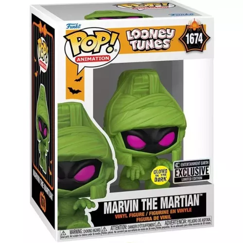 Marvin the Martian Glows in the Dark  #1674 Funko POP! Vinyl Figure Looney Tunes Box