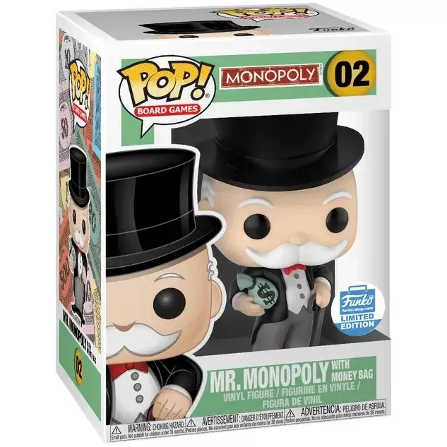 Mr. Monopoly with Money Bag Box