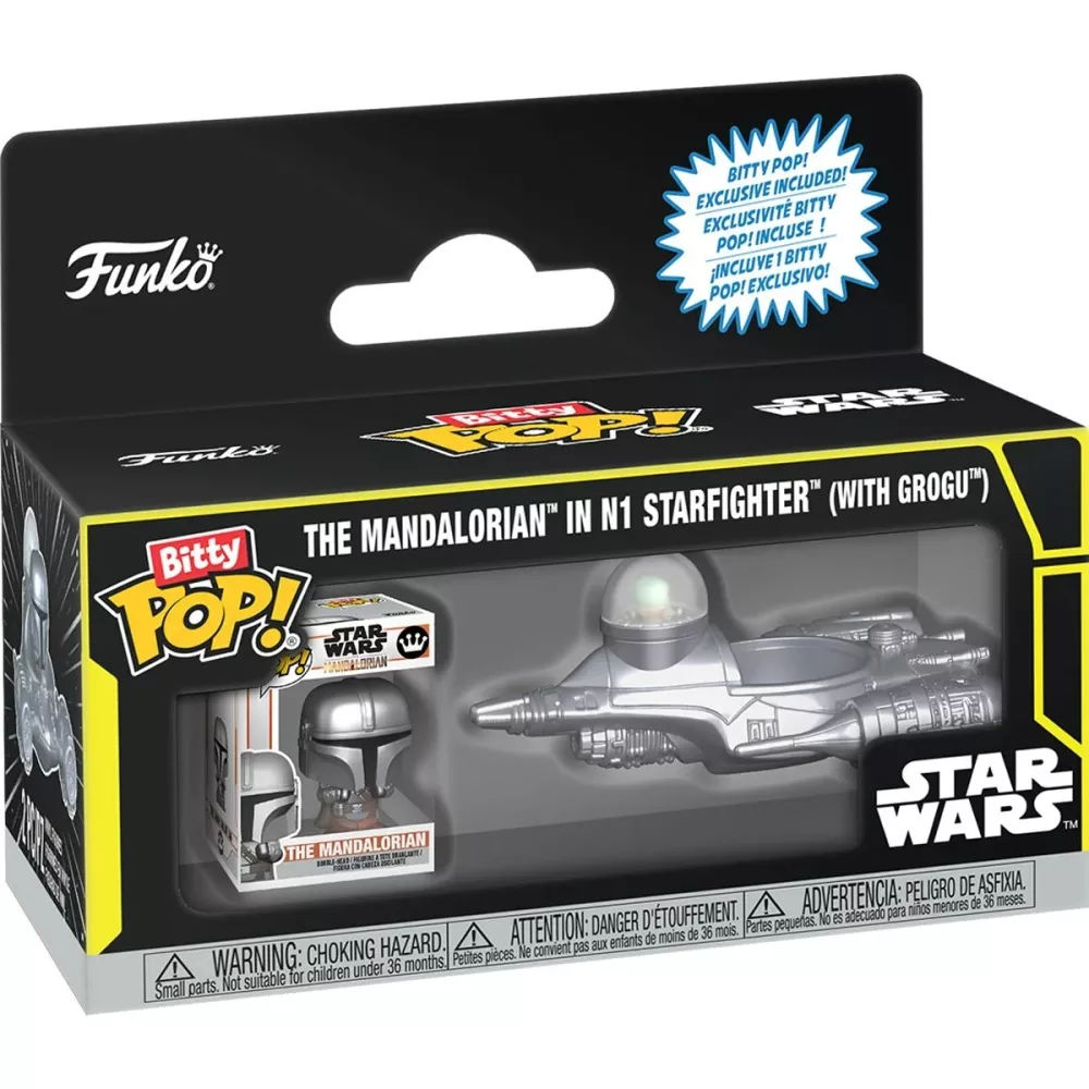 The Mandalorian in N1 Starfighter (with Grogu) Box