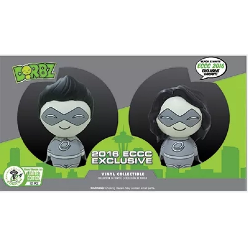 Funko Pop! Emerald City Crusaderette 2 Pack Black and White Box