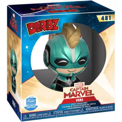 Funko Pop! Vers #481 Marvel Captain Marvel Dorbz Vinyl Figure Box