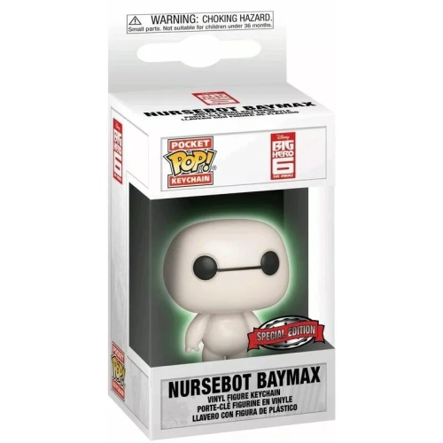 Funko Pop! Nursebot Baymax Pocket Pop! Keychain Glows in the Dark Box