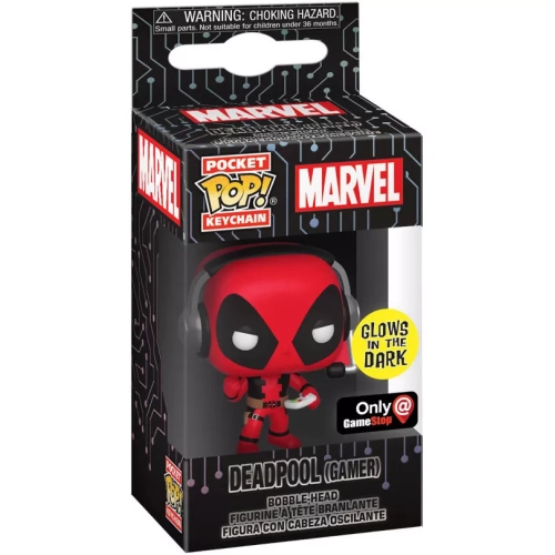 Funko Pop! Deadpool (Gamer) Pocket Pop! Keychain Glows in the Dark Box