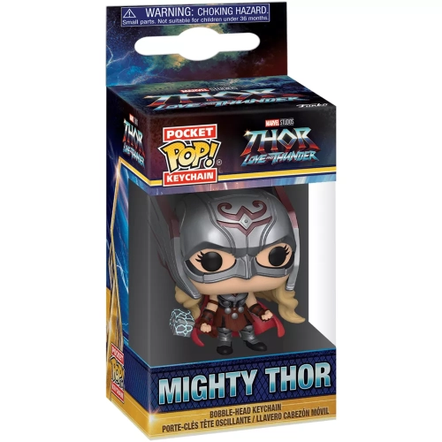 Funko Pop! Mighty Thor Pocket Pop! Keychain Marvel Studios Thor Love and Thunder Box