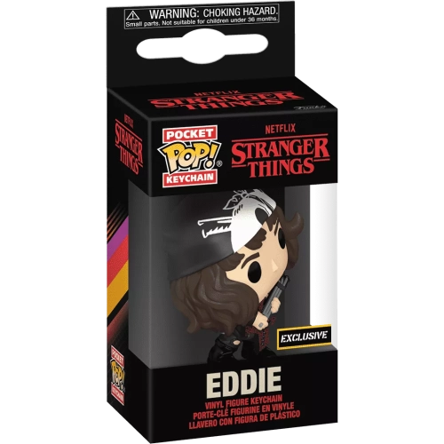 Funko Pop! Eddie Pocket Pop! Keychain with Guitar Netflix Stranger Things Box