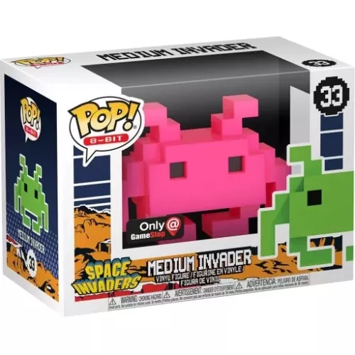 Funko Pop! Medium Invader #33 Pink Space Invaders 8-Bit Box