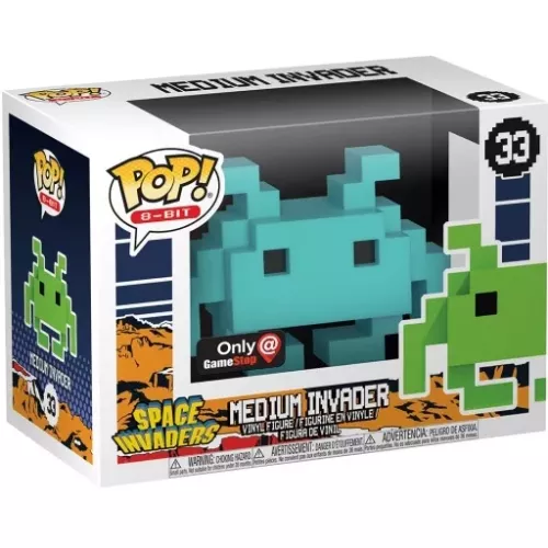 Funko Pop! Medium Invader #33 Teal Space Invaders 8-Bit Box