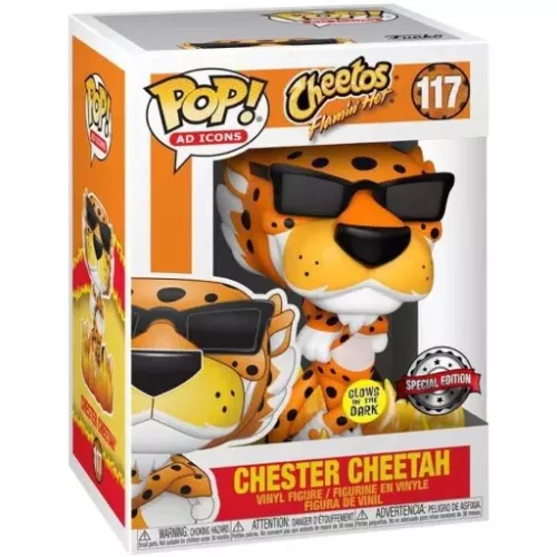 Funko Pop! Chester Cheetah #117 Glows in the Dark Cheetos Flamin' Hot Box