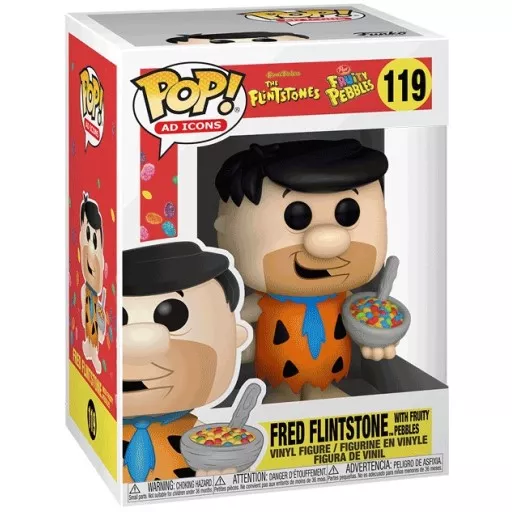 Fred Flintstone with Fruity Pebbles Box
