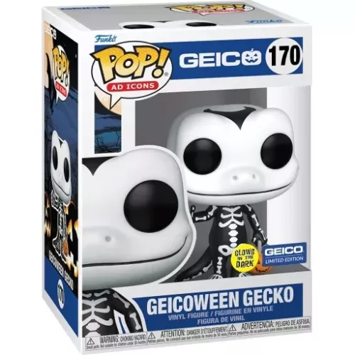 Funko Pop! Geicoween Gecko #170 Glows in the Dark Ad Icons Box