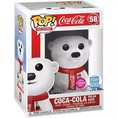 Funko Pop! Coca-Cola Polar Bear #58 Flocked Ad Icons Box