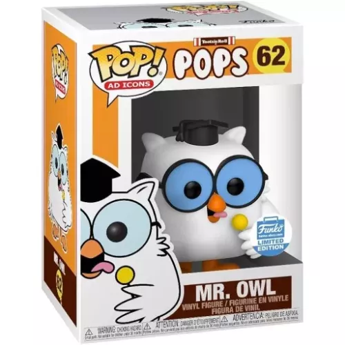 Funko Pop! Mr. Owl #62 Tootsie Roll Pops Ad Icons Vinyl Figure Box