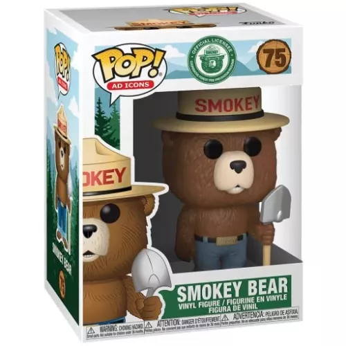 Funko Pop! Smokey Bear #75 with Shovel Official Licensee Smokey Cooperative Forest Fire Prevention Program Box