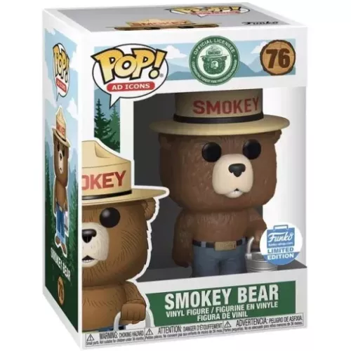 Funko Pop! Smokey Bear #76 with Bucket Official Licensee Smokey Cooperative Forest Fire Prevention Program Box