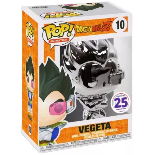 Funko Pop! Vegeta #10 Silver Chrome Dragon Ball Z Animation Box