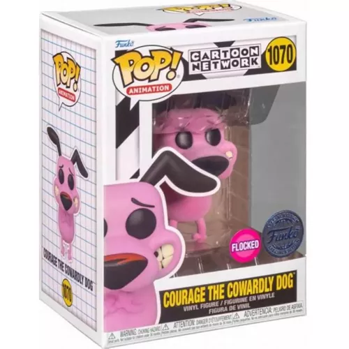 Funko Pop! Courage The Cowardly Dog #1070 Flocked Cartoon Network Box
