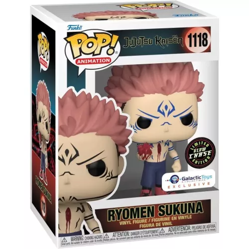 Funko Pop! Ryomen Sukuna #1118 with Heart Chase Glows in the Dark Box
