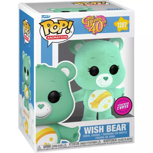 Funko Pop! Wish Bear #1207 Chase Flocked Care Bears 40th Anniversary Box