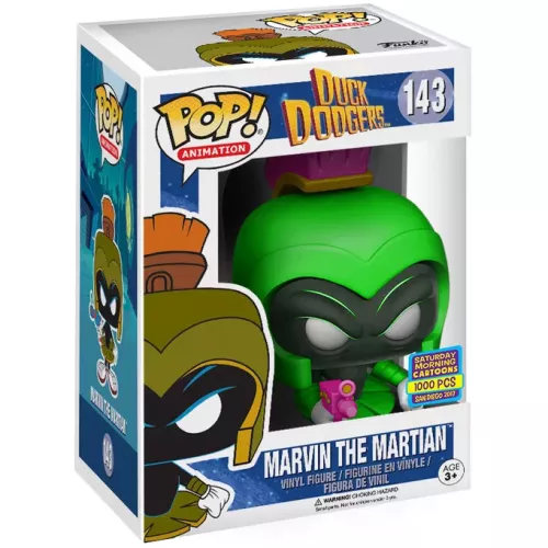 Funko Pop! Marvin the Martian #143 Neon Green Duck Dodgers Box