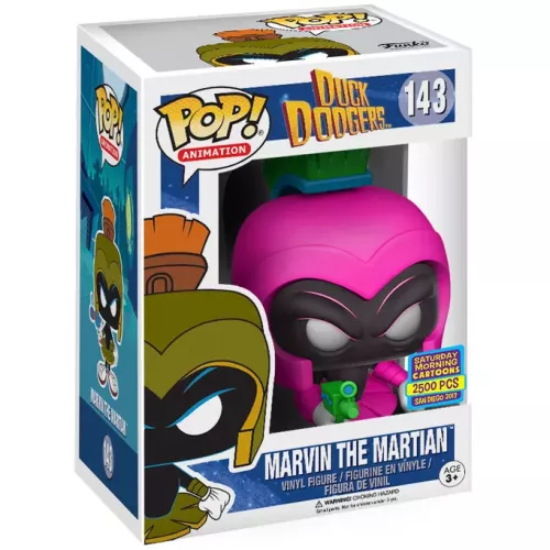 Funko Pop! Marvin the Martian #143 Neon Pink Duck Dodgers Box