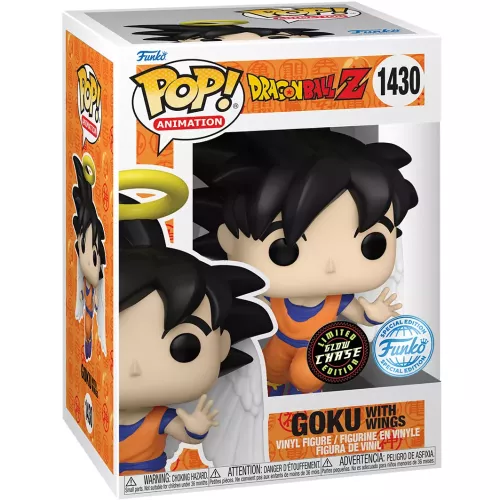 Funko Pop! Goku with Wings #1430 Chase Glows in the Dark Box