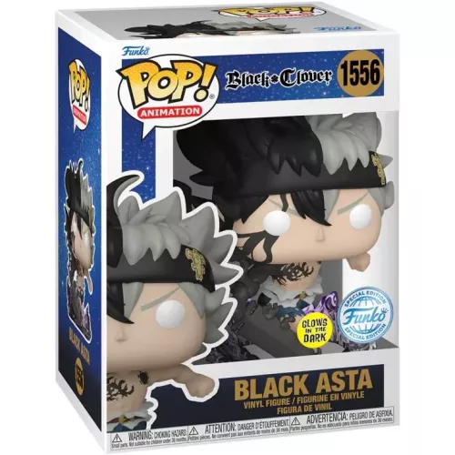 Funko Pop! Black Asta #1556 Glows in the Dark Black Clover Box