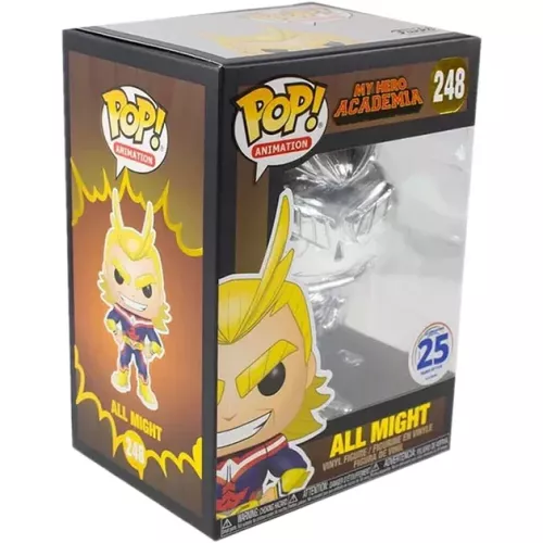 Funko Pop! All Might #248 Silver Chrome My Hero Academia Box