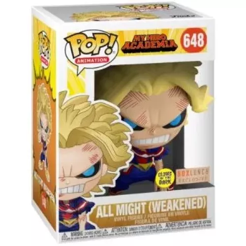Funko Pop! All Might #648 Weakened Hero Costume Glows in the Dark Box