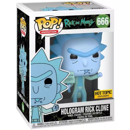 Funko Pop! Hologram Rick Clone #666 Glows in the Dark Box