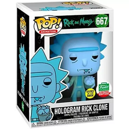 Funko Pop! Hologram Rick Clone #667 Ice Cream Glows in the Dark Box