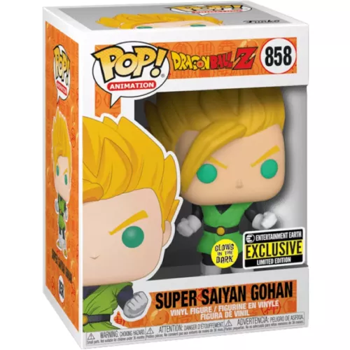 Funko Pop! Super Saiyan Gohan #858 Green Suit Glows in the Dark Box