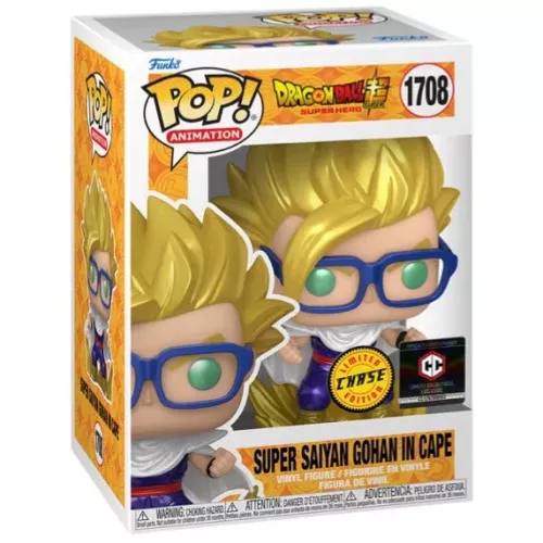 Funko Pop! Super Saiyan Gohan in Cape #1708 Chase Dragon Ball Super Super Hero Box