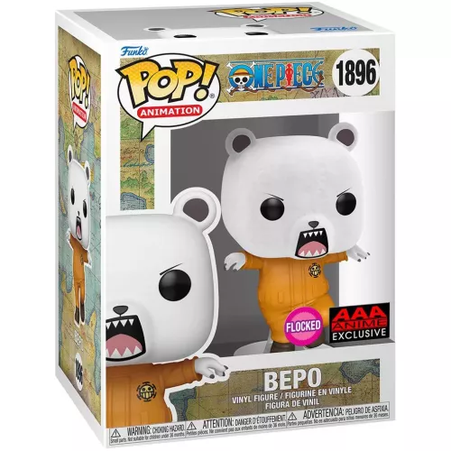 Funko Pop! Bepo #1896 Flocked One Piece Animation Vinyl Figure Box