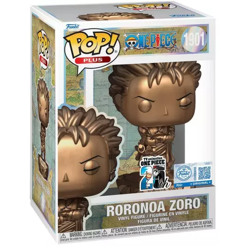 Funko Pop! Roronoa Zoro #1901 Statue PLUS Bronze One Piece Box
