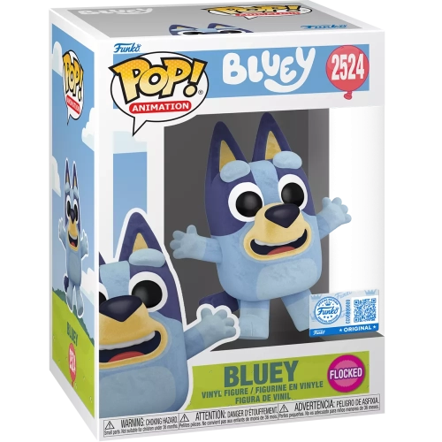 Funko Pop! Bluey #2524 Jumping Flocked Animation Vinyl Figure Box