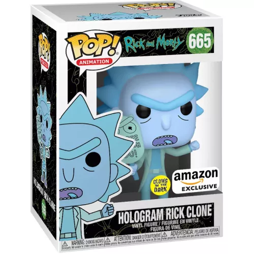 Funko Pop! Hologram Rick Clone #665 Glows in the Dark Box