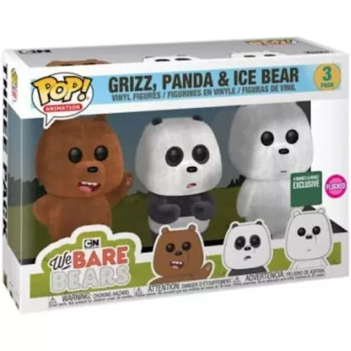 Funko Pop! Panda 3 Pack Flocked We Bare Bears Animation Box