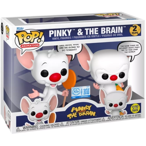 Funko Pop! The Brain 2 Pack Glows in the Dark Saying Box