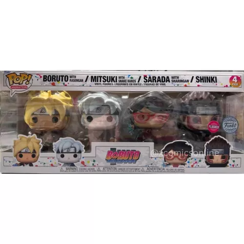 Funko Pop! Shinki 4 Pack Flocked Boruto Naruto Next Generations Box
