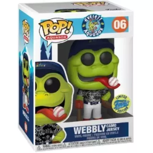 Funko Pop! Webbly #06 Camo Jersey Everett Aquasox Vinyl Figure Box