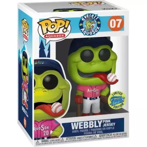 Funko Pop! Webbly #07 Pink Jersey Everett Aquasox Vinyl Figure Box
