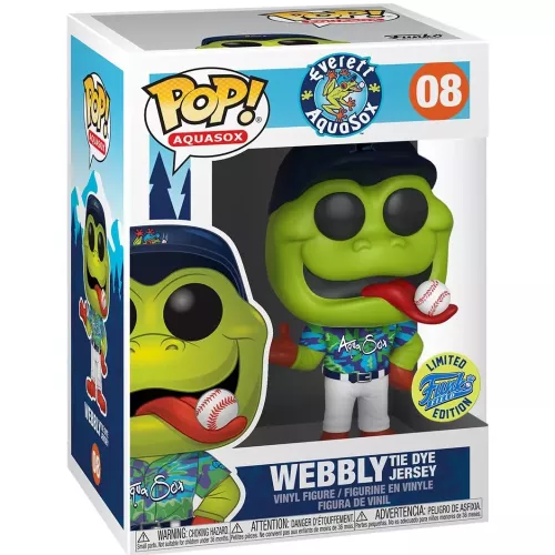 Funko Pop! Webbly #08 Tie Dye Jersey Everett Aquasox Box
