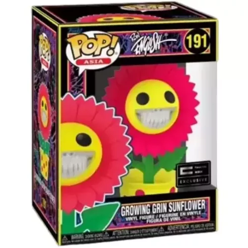 Funko Pop! Growing Grin Sunflower #191 Blacklight Ron English Sugar Circus Box