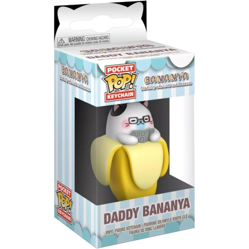 Funko Pop! Daddy Bananya Pocket Pop! Keychain Bananya The kitty who lives in a banana Box