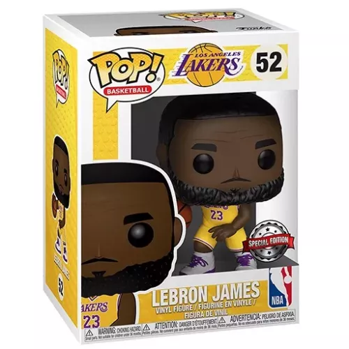 Funko Pop! LeBron James #52 Yellow Jersey Los Angeles Lakers Box