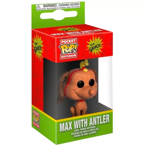 Funko Pop! Max with Antler Pocket Pop! Keychain The Grinch Dr. Seuss Box