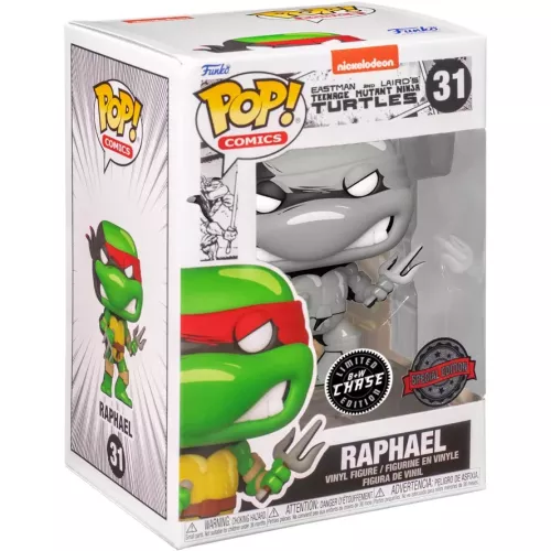 Funko Pop! Raphael #31 Chase Black and White Nickelodeon Eastman and Laird's Teenage Mutant Ninja Turtles Box