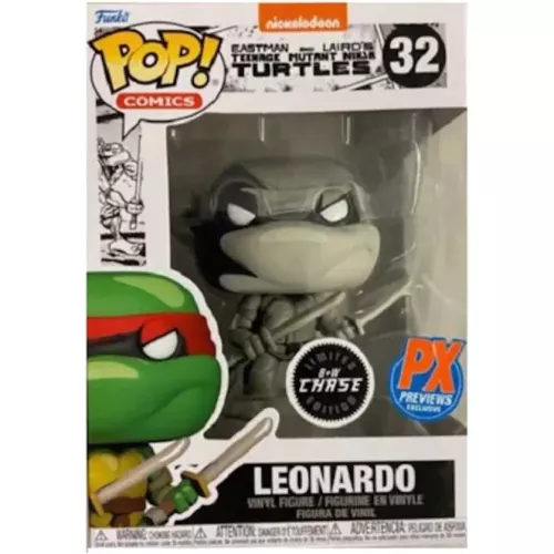 Funko Pop! Leonardo #32 Chase Black and White Nickelodeon Eastman and Laird's Teenage Mutant Ninja Turtles Box