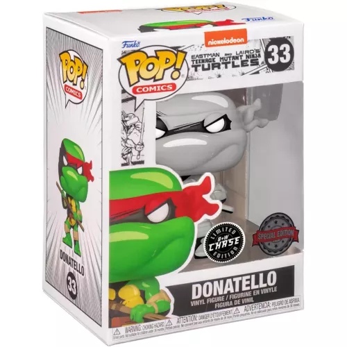 Funko Pop! Donatello #33 Chase Black and White Nickelodeon Eastman and Laird's Teenage Mutant Ninja Turtles Box